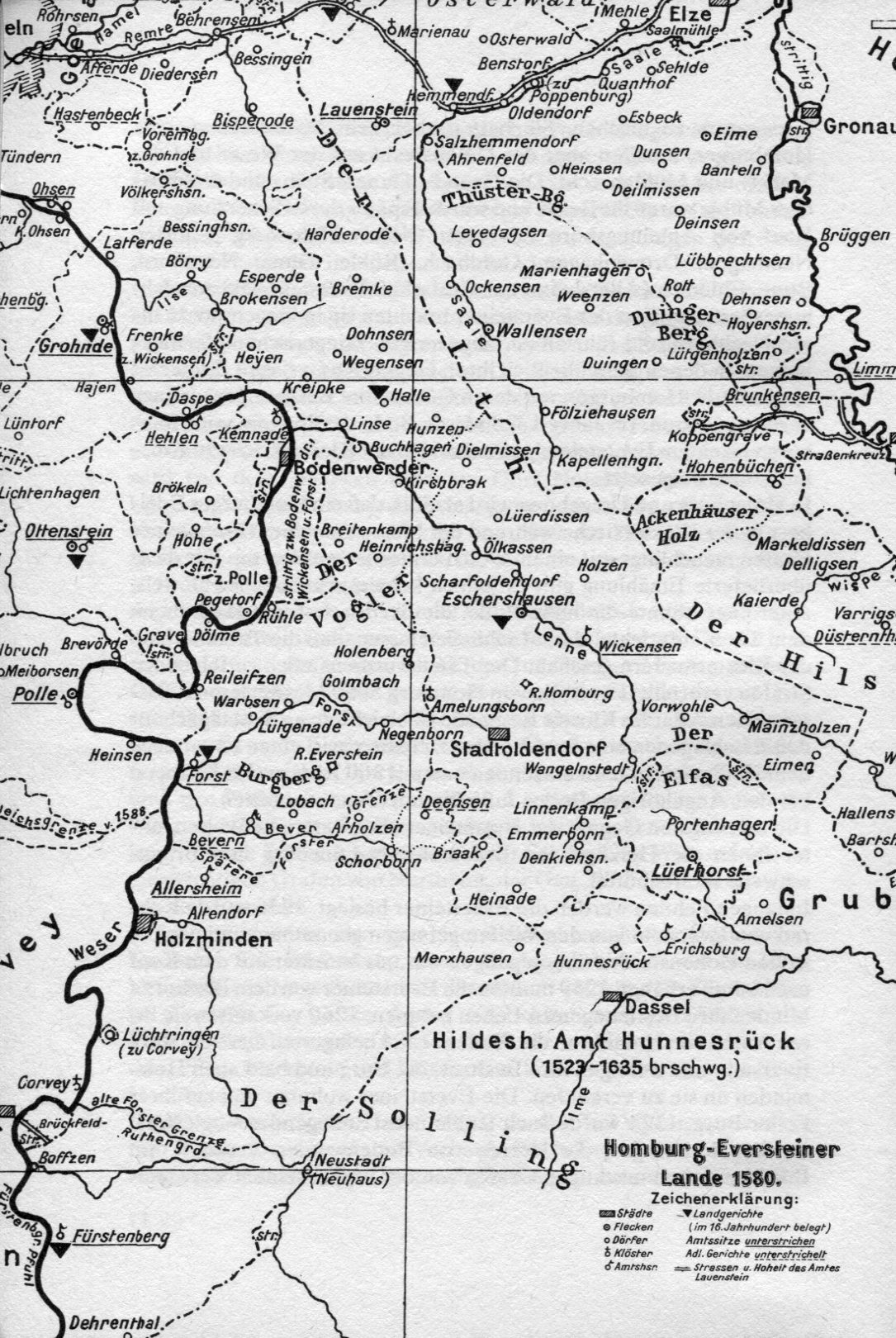 Karte der Homburg-Eversteiner Lande 1580